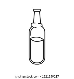Beer Bottle Vector Icon. Alcohol Drink Filled And Line icon