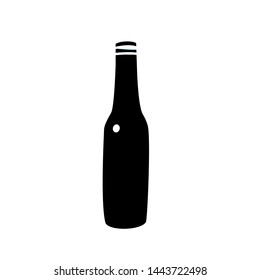 Beer bottle vector icon. Doodle
