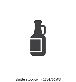 Beer bottle vector icon. filled flat sign for mobile concept and web design. Craft beer bottle glyph icon. Pub, brewery, bar symbol, logo illustration. Vector graphics