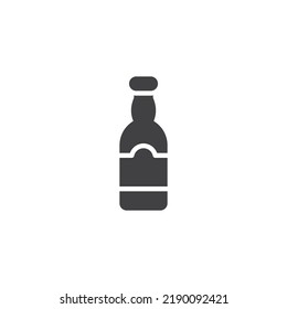 Beer bottle vector icon. filled flat sign for mobile concept and web design. Beer glyph icon. Symbol, logo illustration. Vector graphics