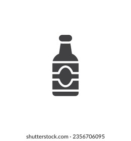 Icono del vector del frasco de cerveza. signo plano relleno para concepto móvil y diseño web. Botella de un icono de glifo de cerveza. Símbolo de pub, ilustración del logotipo. Gráficos vectoriales