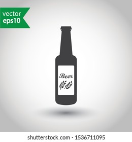 Beer bottle vector icon. Beer flat sign design. EPS 10 beer bottle pictogram