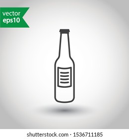 Beer bottle vector icon. Beer flat sign design. EPS 10 beer bottle pictogram