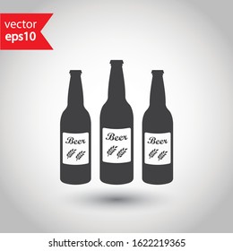 Beer bottle vector icon. Beer flat sign design. EPS 10 beer bottle symbol pictogram