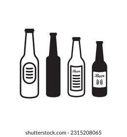 Beer bottle vector icon. Beer flat sign design. Beer bottle symbol pictogram. UX UI icon