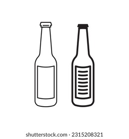 Icono del vector del frasco de cerveza. Diseño de señales planas de cerveza. Pictograma del símbolo del frasco de cerveza. icono de interfaz de usuario de UX