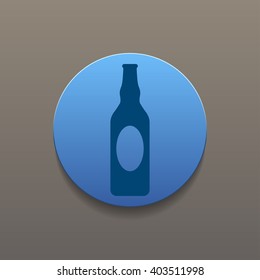 Beer bottle vector icon. Flat design style eps 10