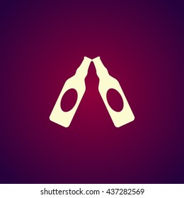Beer bottle vector icon. Flat design style eps 10