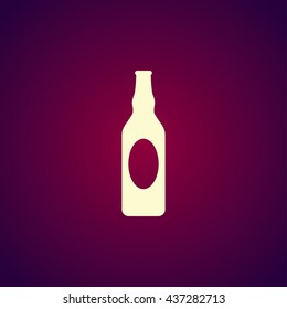 Beer bottle vector icon. Flat design style eps 10