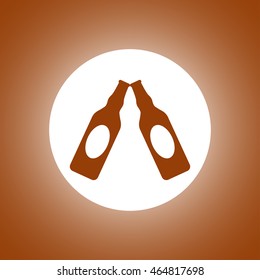 Beer bottle vector icon. Flat design style eps 10