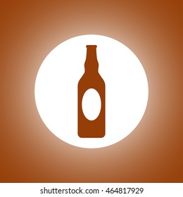 Beer bottle vector icon. Flat design style eps 10