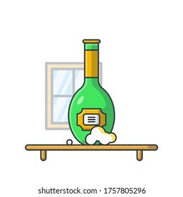 Ilustración del icono del vector de la botella de cerveza. Hora del desayuno. Estilo de caricatura plano adecuado para la página de aterrizaje web, pancarta, volante, adhesivo
