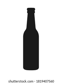 Icono del vector del frasco de cerveza. Símbolo de bebida gaseosa de lemonade. Señal de bar o pub. Logo de cervecería y restaurante. Silueta negra aislada sobre fondo blanco.