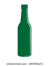 Icono del vector del frasco de cerveza. Símbolo de bebida gaseosa de lemonade. Señal de bar o pub. Logo de cervecería y restaurante. Silueta negra aislada sobre fondo blanco.