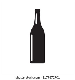 Beer bottle vector icon on white background