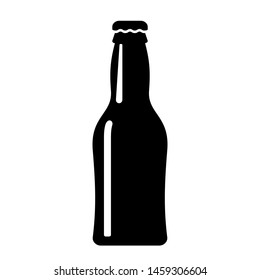 Beer bottle vector icon on white background