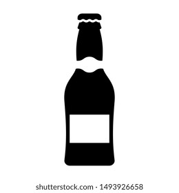 Beer bottle vector icon on white background
