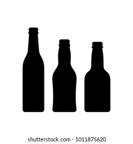 Icono vectorial de botella de cerveza aislado en fondo blanco