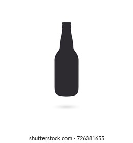 Botella de cerveza. Icono del vector. Botella vectorial. 