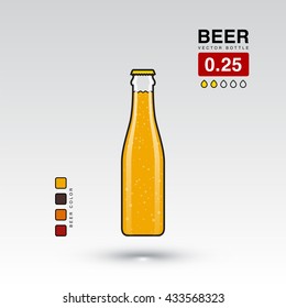 Beer bottle vector illustration 0.25 l. 