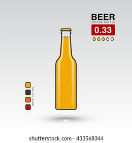 Beer bottle vector illustration 0.33 l. 