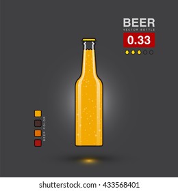 Beer bottle vector illustration 0.33 l. 