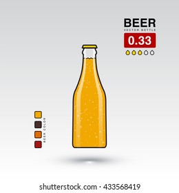 Beer bottle vector illustration 0.33 l. 