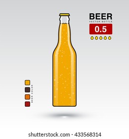 Beer bottle vector illustration 0.5 l. 