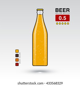 Beer bottle vector illustration 0.5 l. 