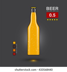 Beer bottle vector illustration 0.5 l. 