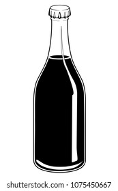 A Beer Bottle. Vector Illustration.