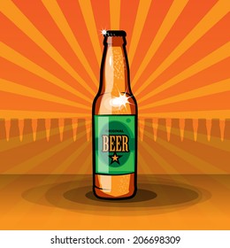 Beer bottle, vector illustration