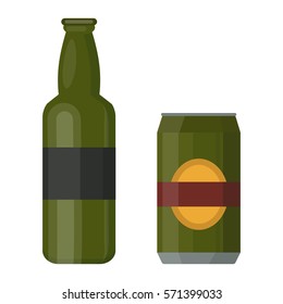 Beer bottle vector illustration.