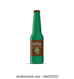 beer bottle vector illustration with flat design
