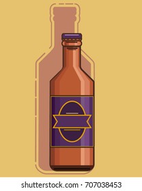 Beer bottle. Vector illustration. Flat style