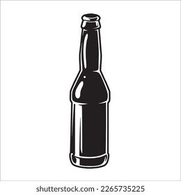 Beer bottle vector illustration, isolated white background