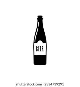  vector de botella de cerveza aislado en fondo blanco. 