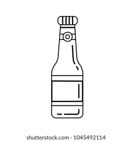 Beer bottle vector line icon isolated on white background. Vector line icon of craft beer bottle for infographic, website or app.