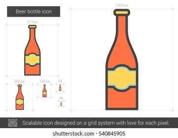 Beer bottle vector line icon isolated on white background. Beer bottle line icon for infographic, website or app. Scalable icon designed on a grid system.