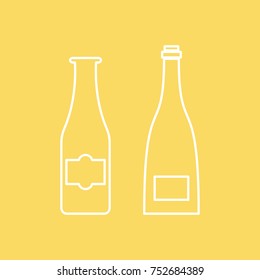 beer bottle vector line icon. eps-10
