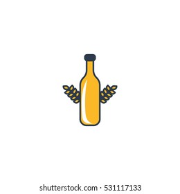 Beer Bottle Vector Logo Design Element