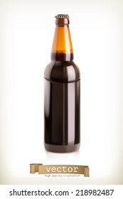 Beer in a bottle, vector object