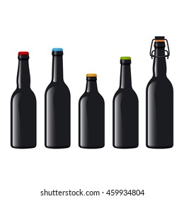 Beer Bottle Vector Set