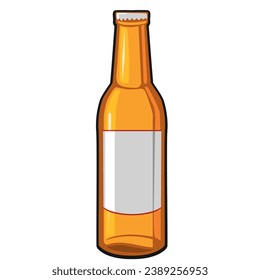 Beer bottle vector stok illustration