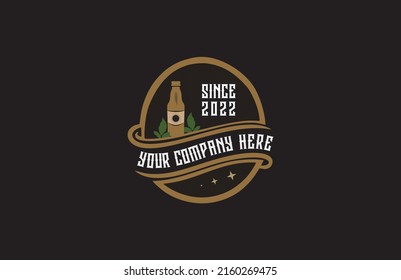 BEER BOTTLE VINTAGE LOGO INSIDE THE BAR