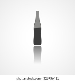 beer bottle web icon on white background