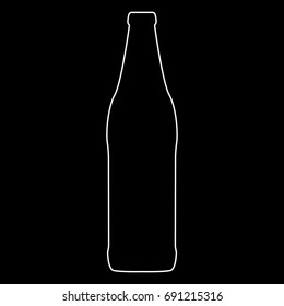 Beer bottle white icon .