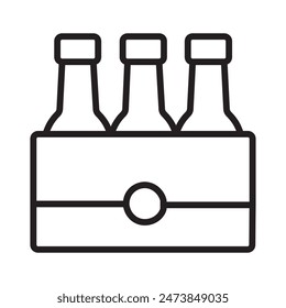 Beer Bottles in Basket Icon Ideal for Beverage and Party Themes