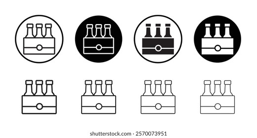 beer bottles in basket icon Outline vector for web ui