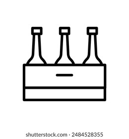 Beer Bottles in Basket Icon, Perfect for Beverage and Party Graphics
